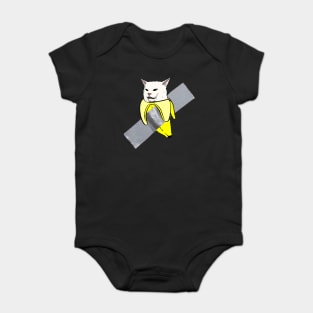 funny cat meme and the Banana duct-taped to the wall Baby Bodysuit